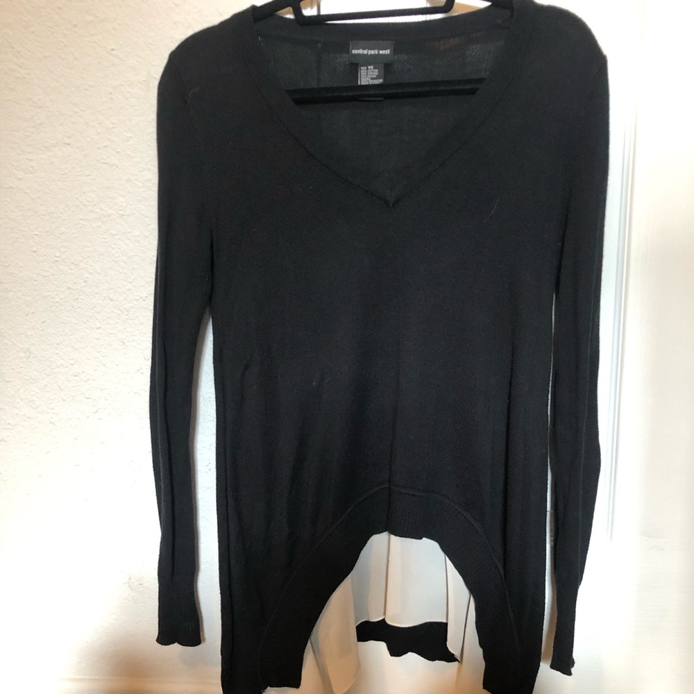 Black layered v neck sweater